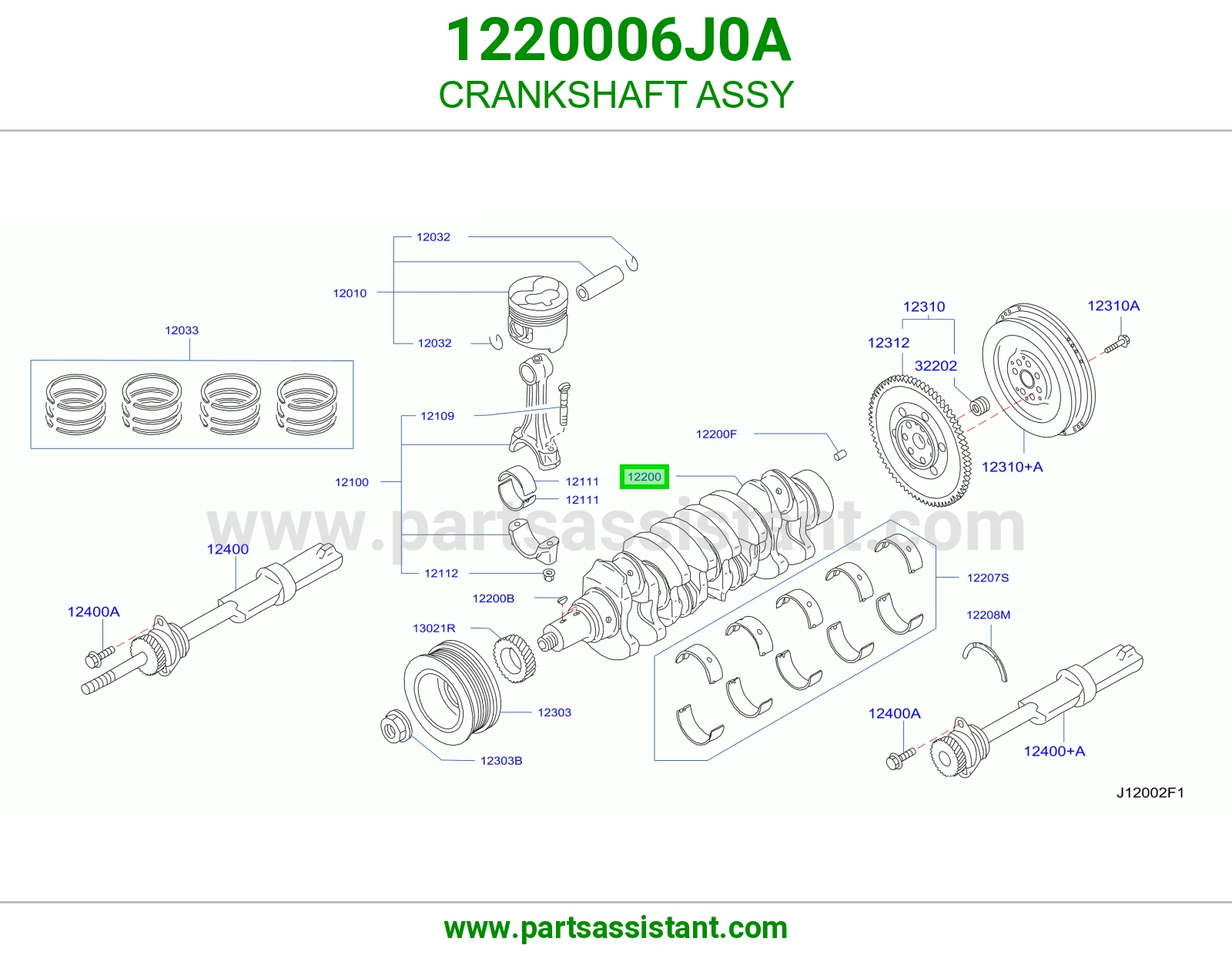 عمود كرنك مكينه 1220006J0A