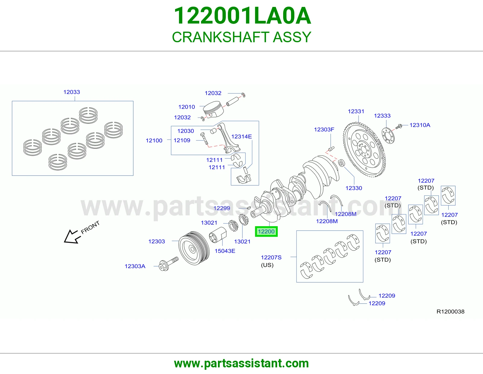 عمود كرنك مكينه 122001LA0A