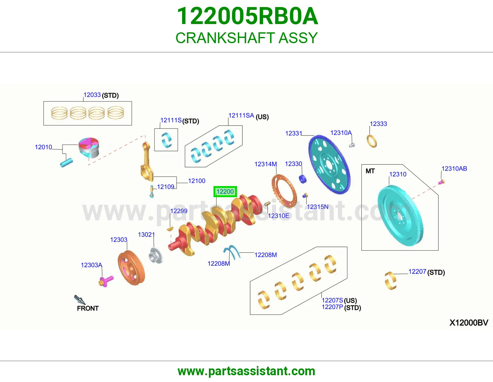 عمود كرنك مكينه 122005RB0A