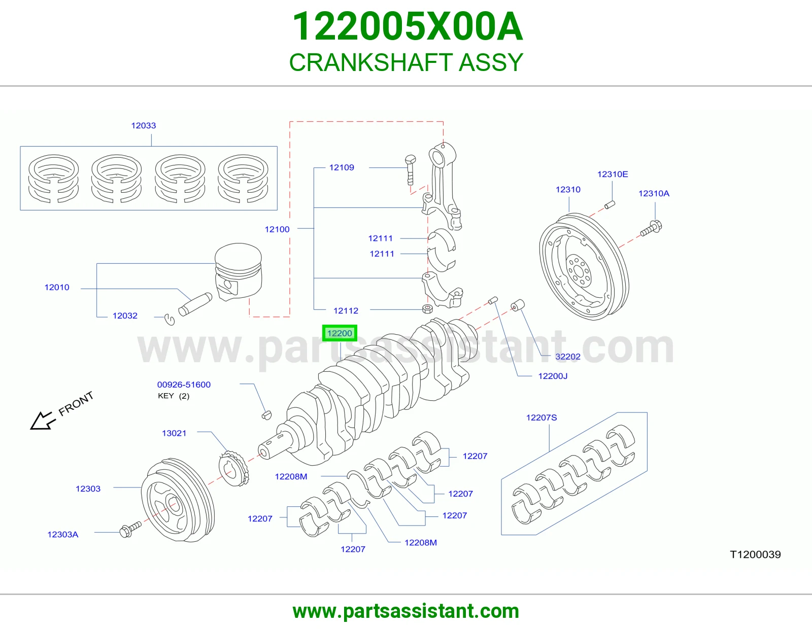 عمود كرنك مكينه 122005X00A