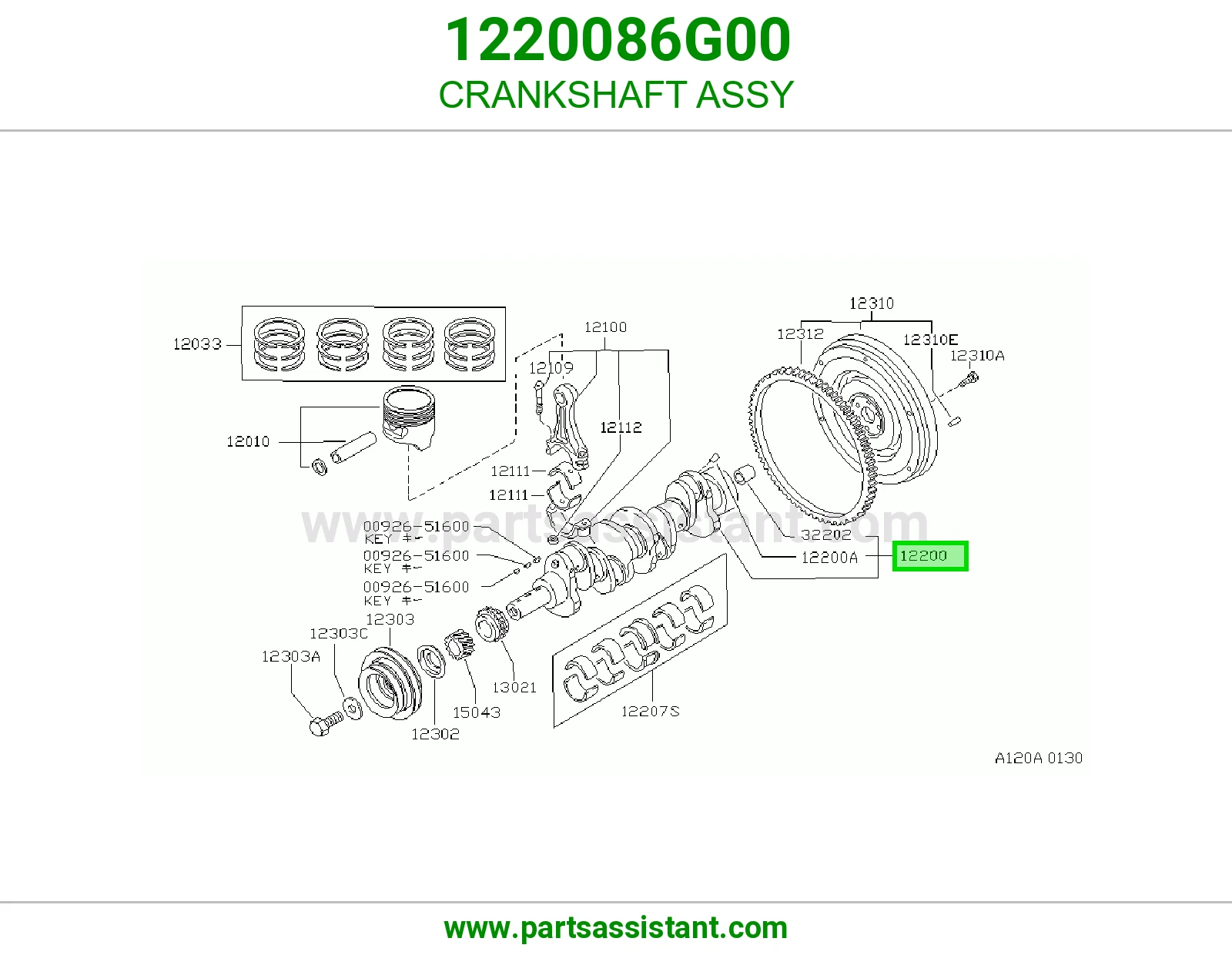CRANKSHAFT ASSY 1220086G00