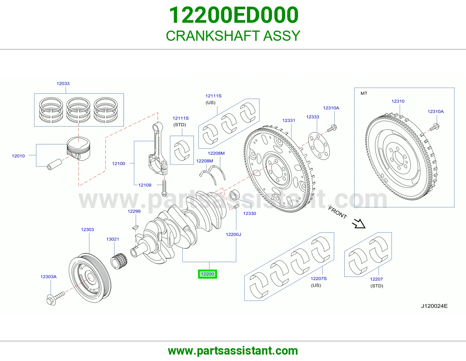 عمود كرنك مكينه 12200ED000