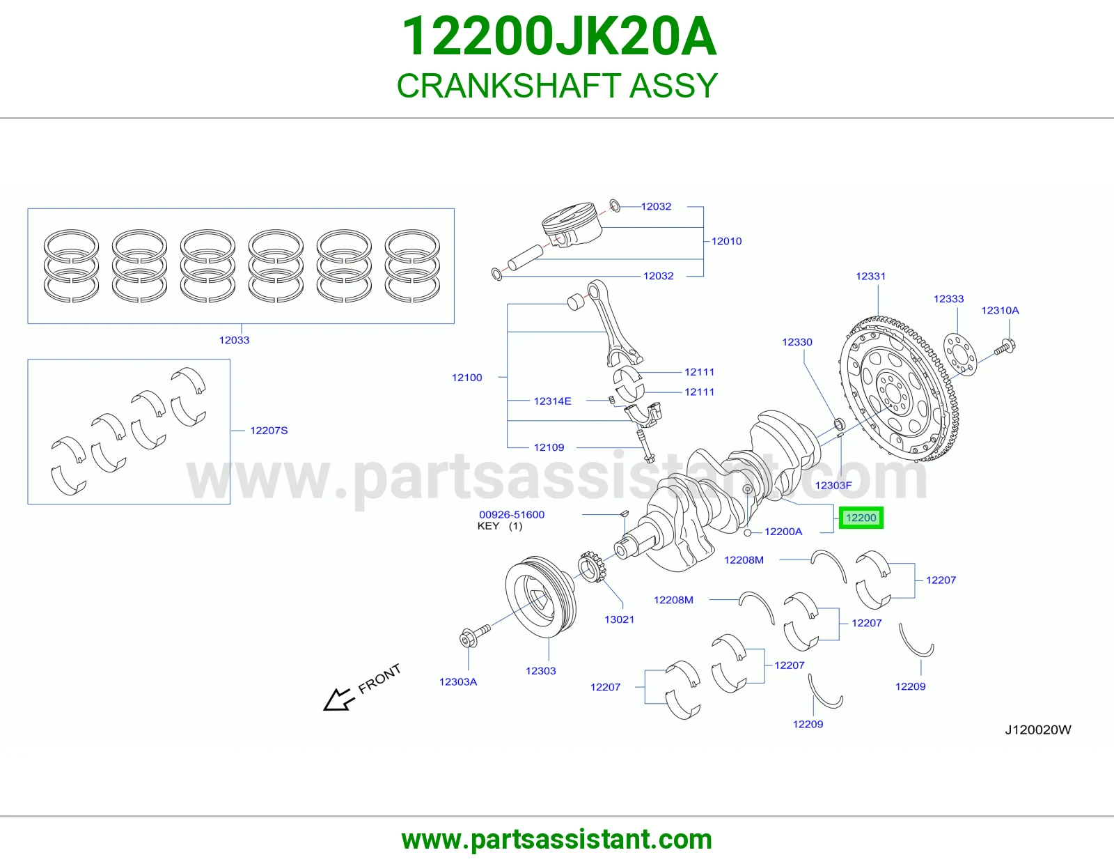عمود كرنك مكينه 12200JK20A
