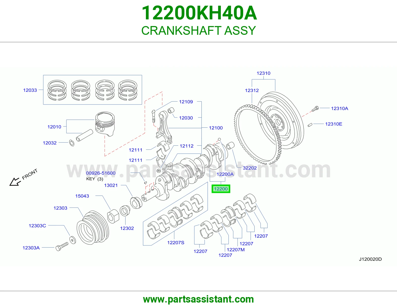 عمود كرنك مكينه 12200KH40A