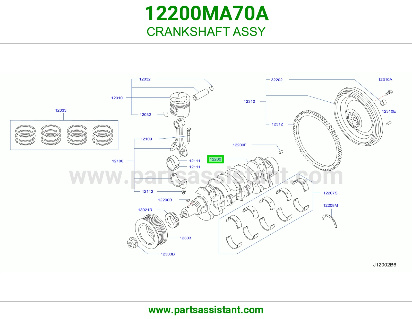 CRANKSHAFT ASSY 12200MA70A
