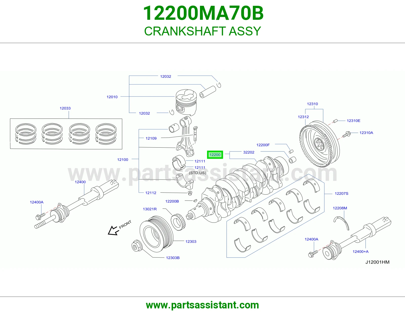 عمود كرنك مكينه 12200MA70B