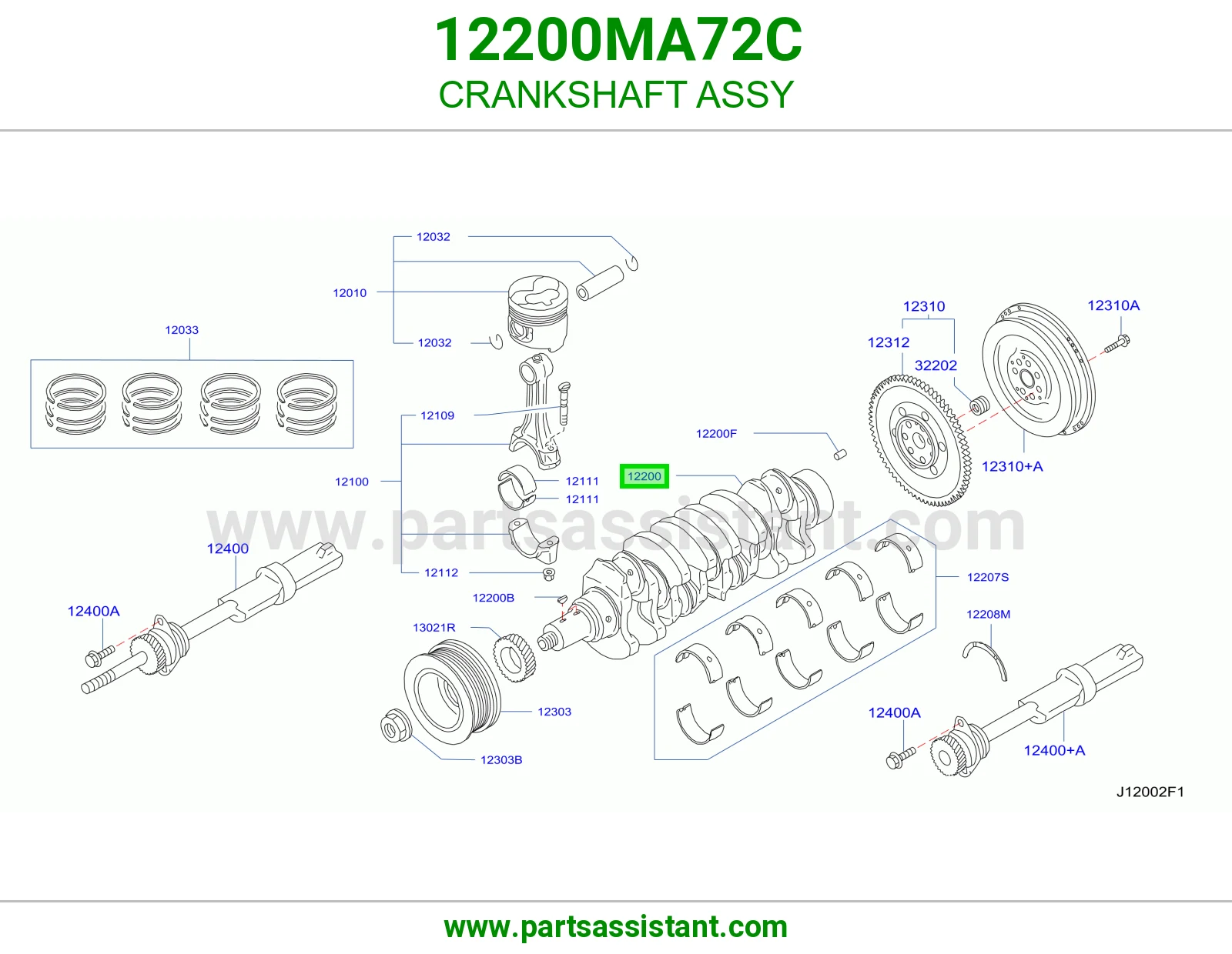 عمود كرنك مكينه 12200MA72C
