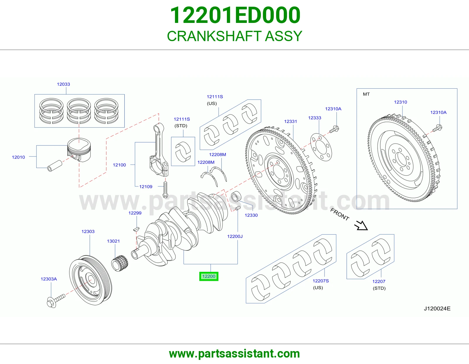 عمود كرنك مكينه 12201ED000
