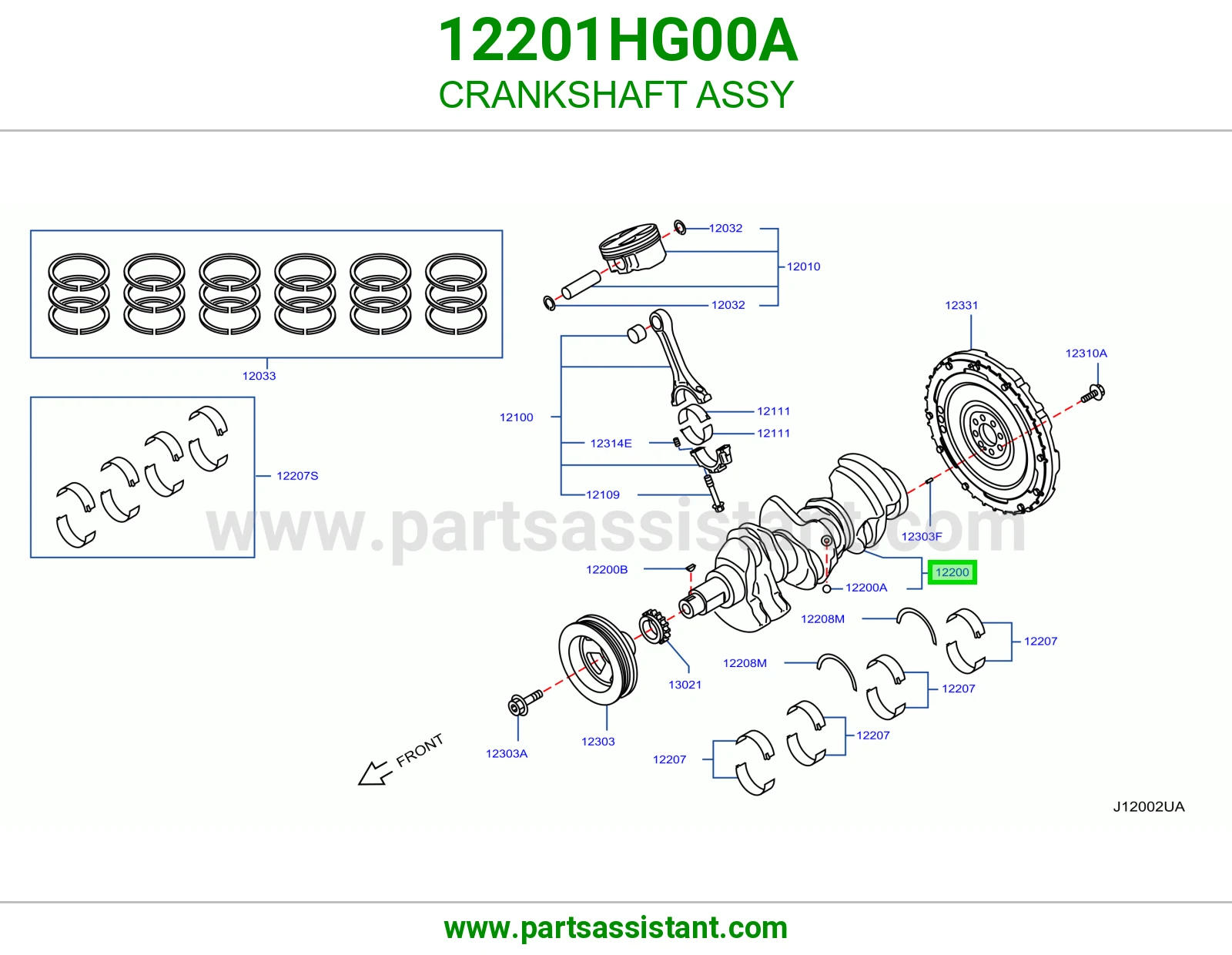 عمود كرنك مكينه 12201HG00A