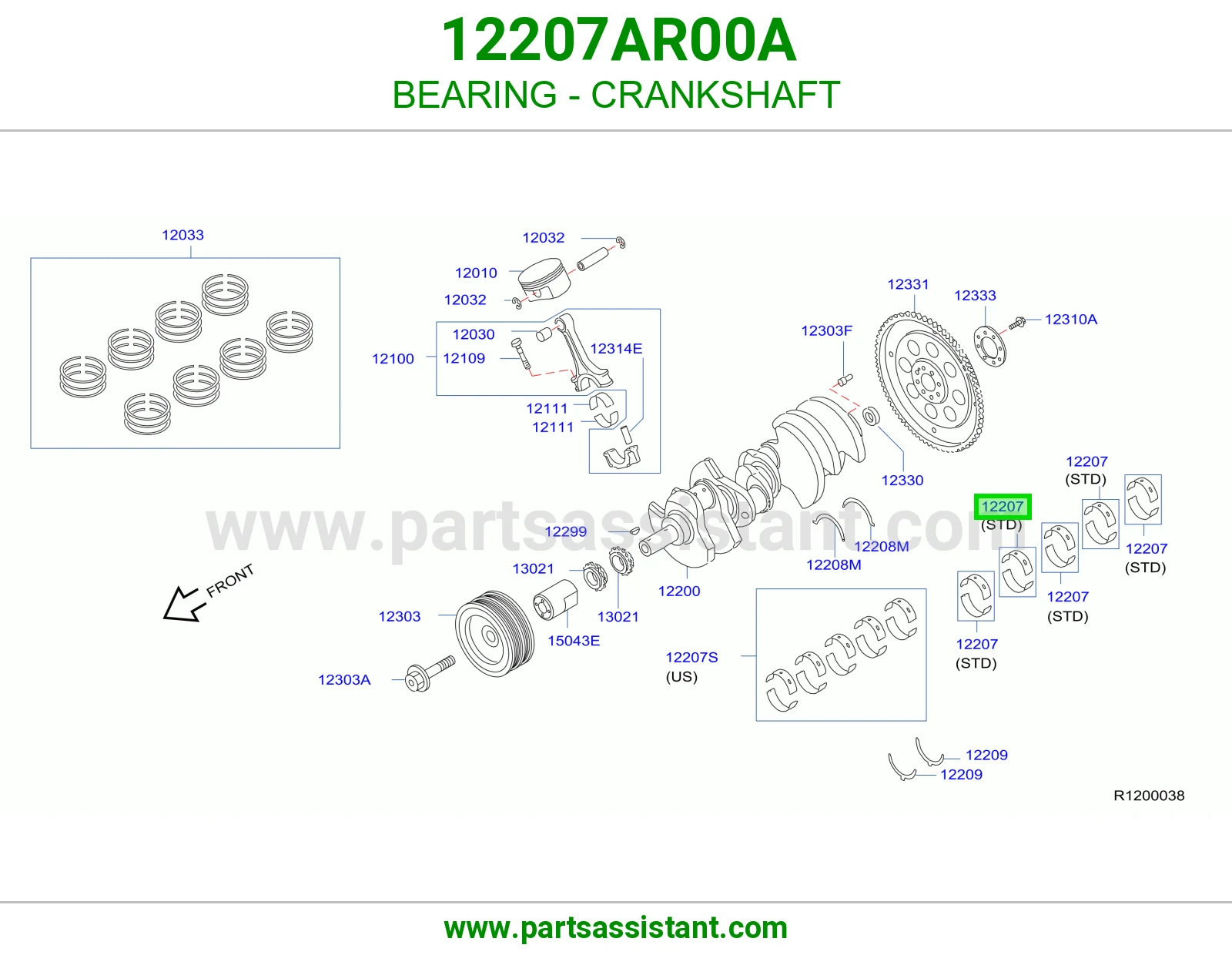 BEARING - CRANKSHAFT 12207AR00A