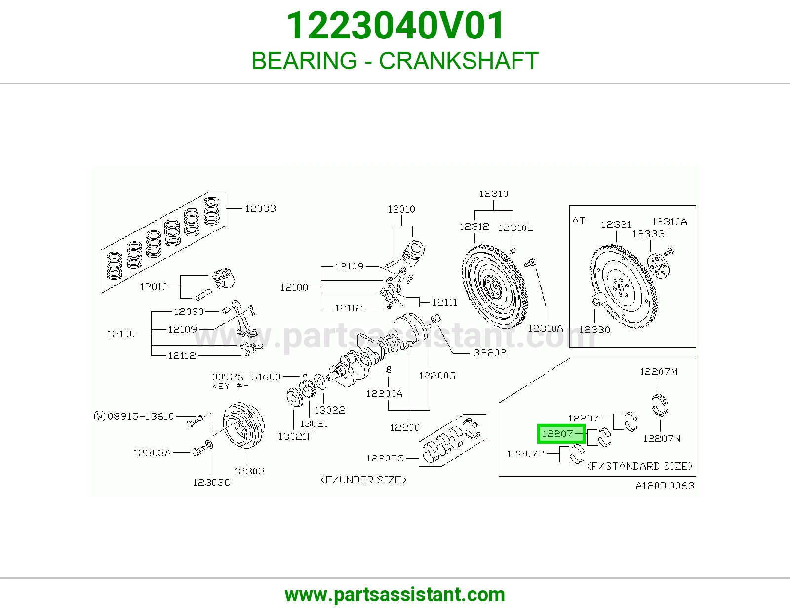 BEARING - CRANKSHAFT 1223040V01