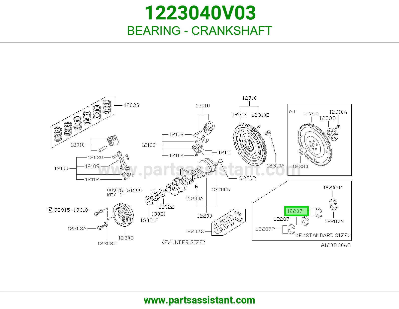 BEARING - CRANKSHAFT 1223040V03