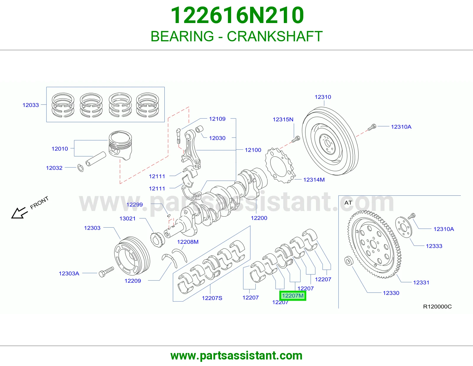 BEARING - CRANKSHAFT 122616N210
