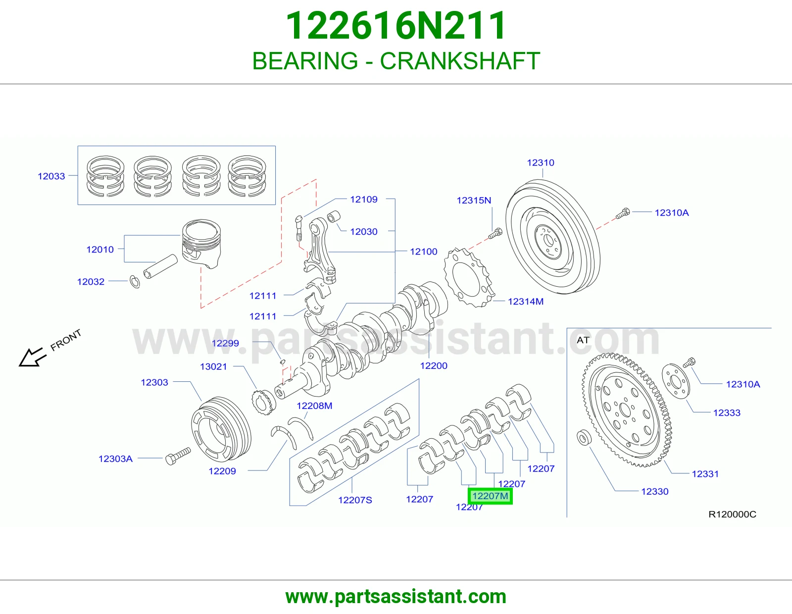 BEARING - CRANKSHAFT 122616N211