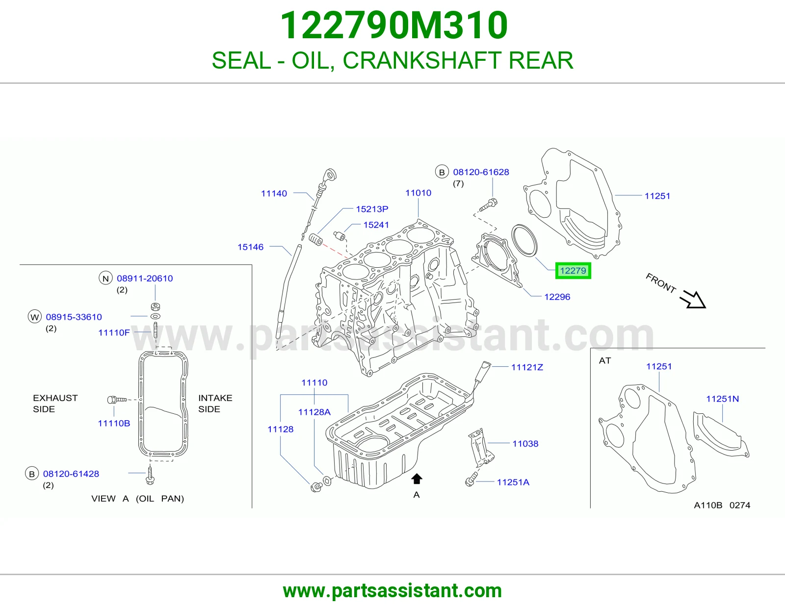 SEAL - OIL, CRANKSHAFT REAR 122790M310