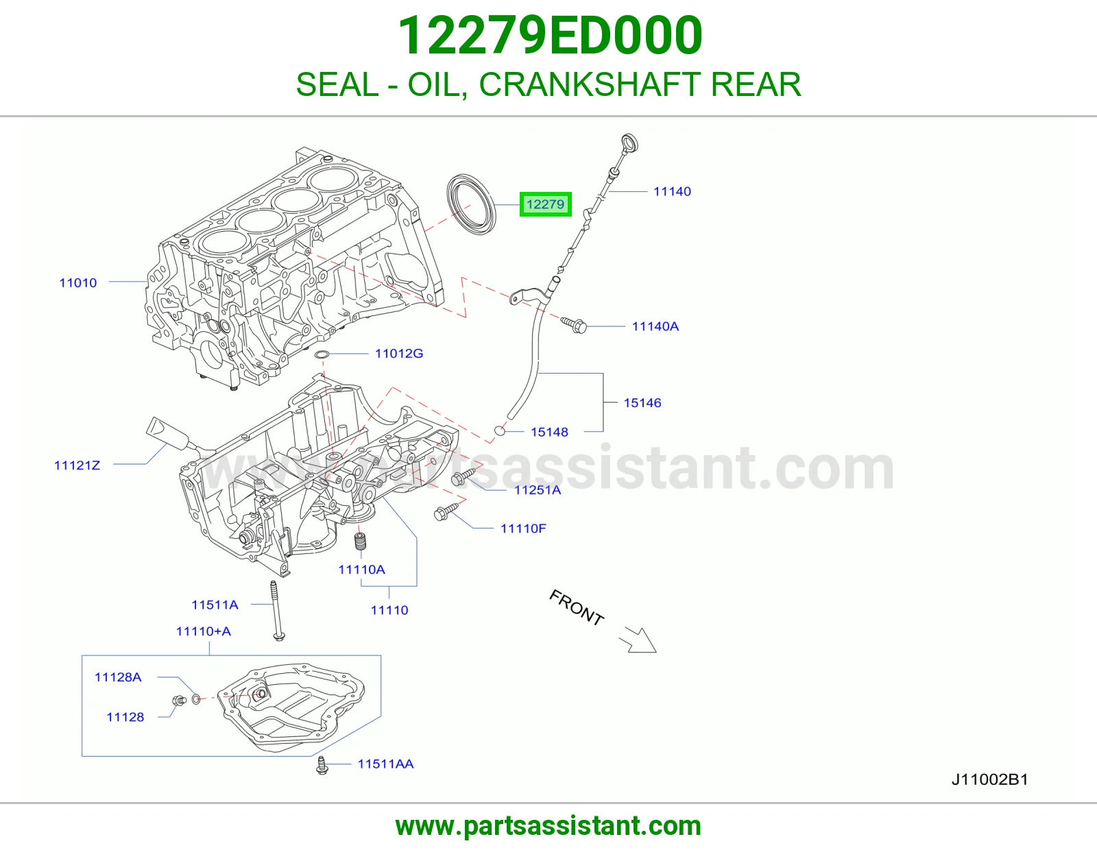 SEAL - OIL, CRANKSHAFT REAR 12279ED000