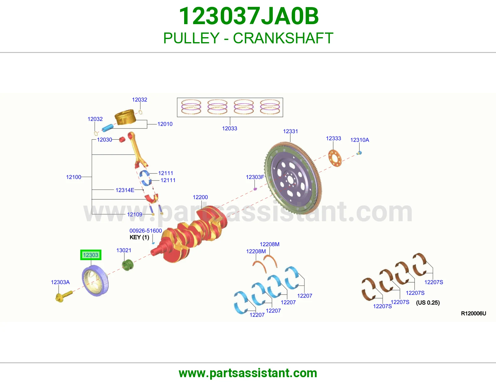 بكره صدر عمود كرنك 123037JA0B