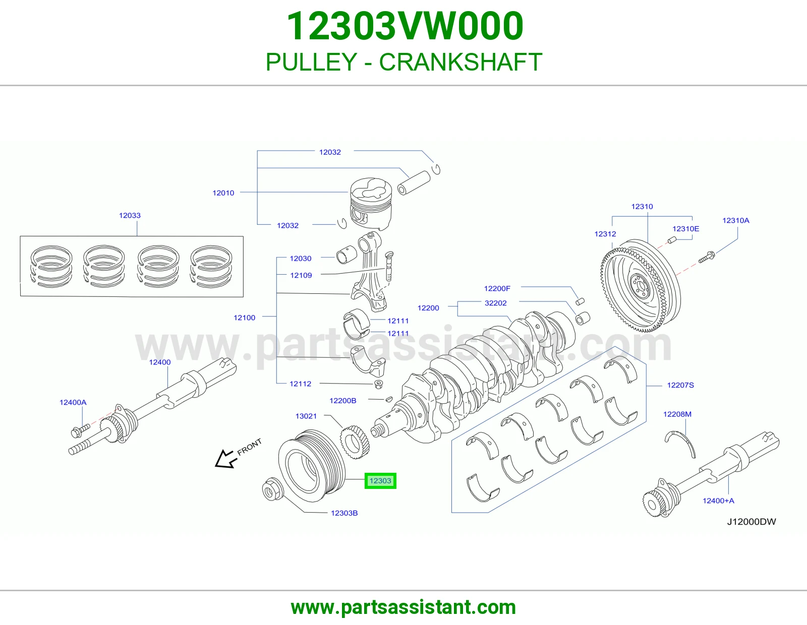 بكره صدر عمود كرنك 12303VW000