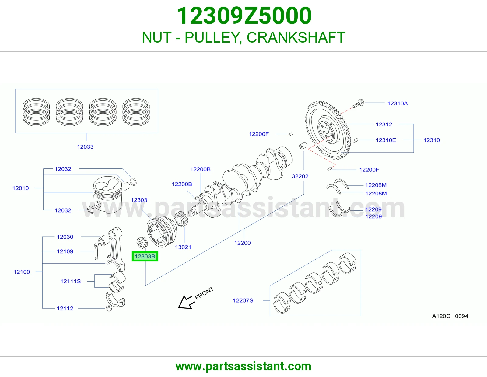 صامولة بكرة كرنك 12309Z5000