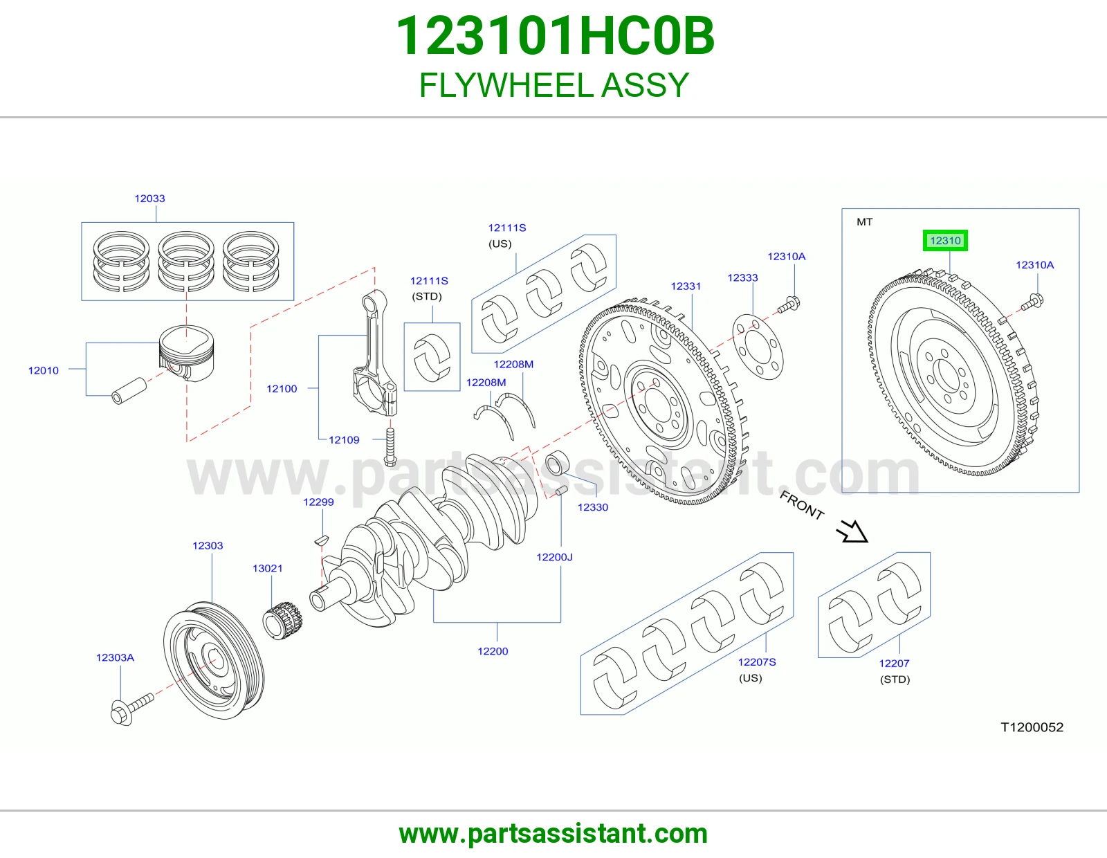 FLYWHEEL ASSY 123101HC0B