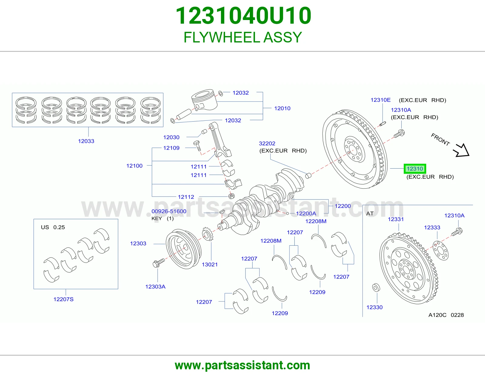 FLYWHEEL ASSY 1231040U10