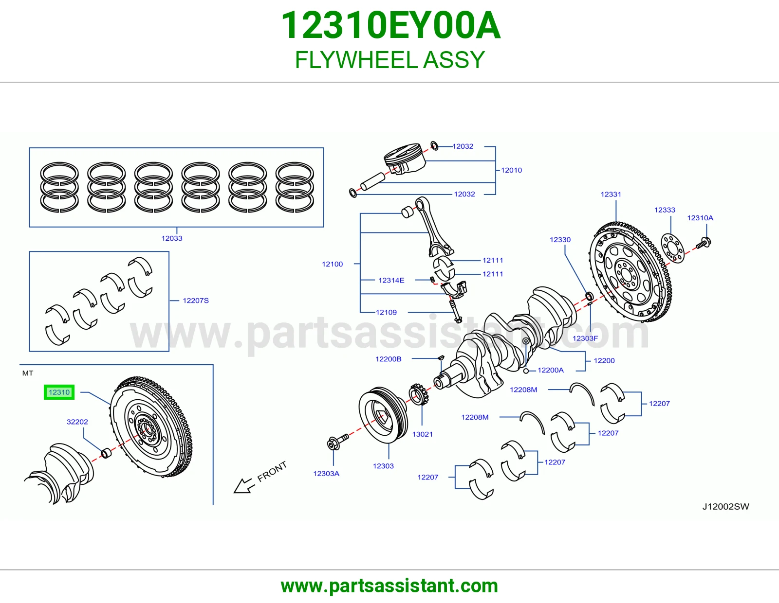 حداف عمود كرنك كامل 12310EY00A