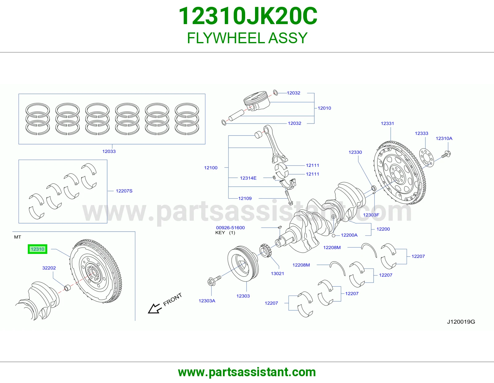 حداف عمود كرنك كامل 12310JK20C
