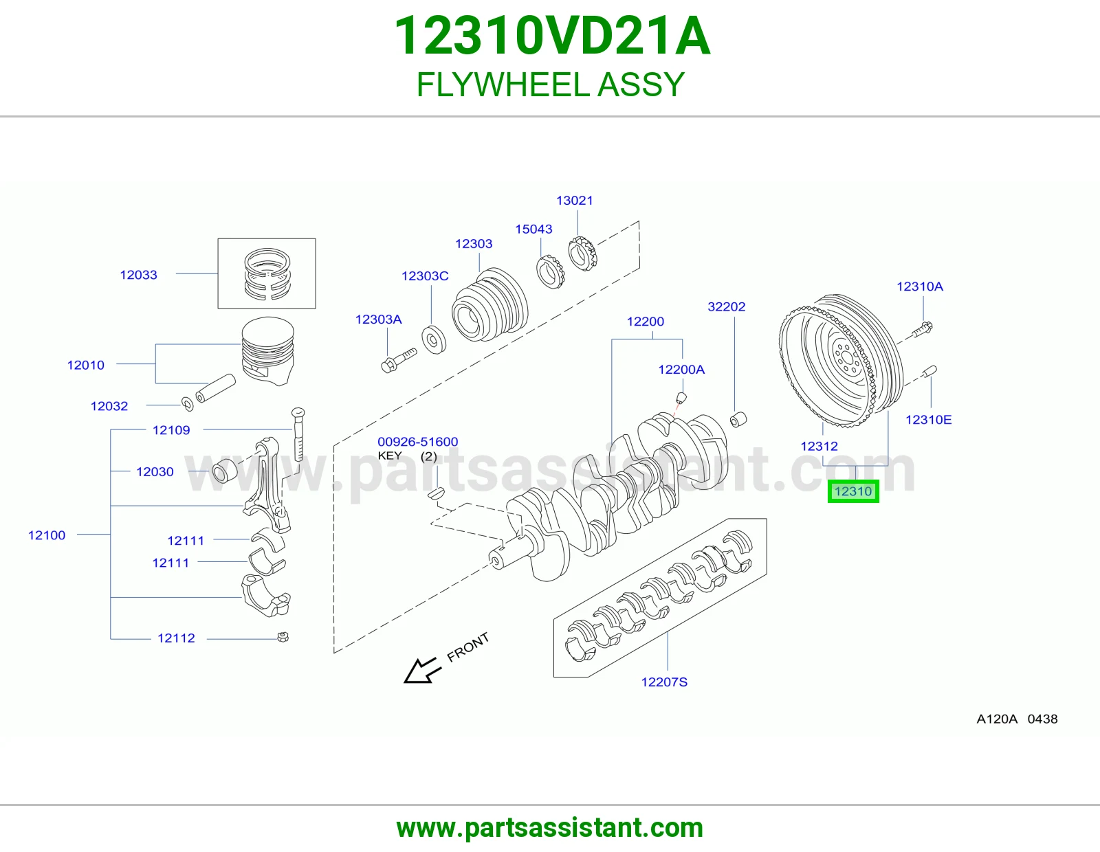 FLYWHEEL ASSY 12310VD21A