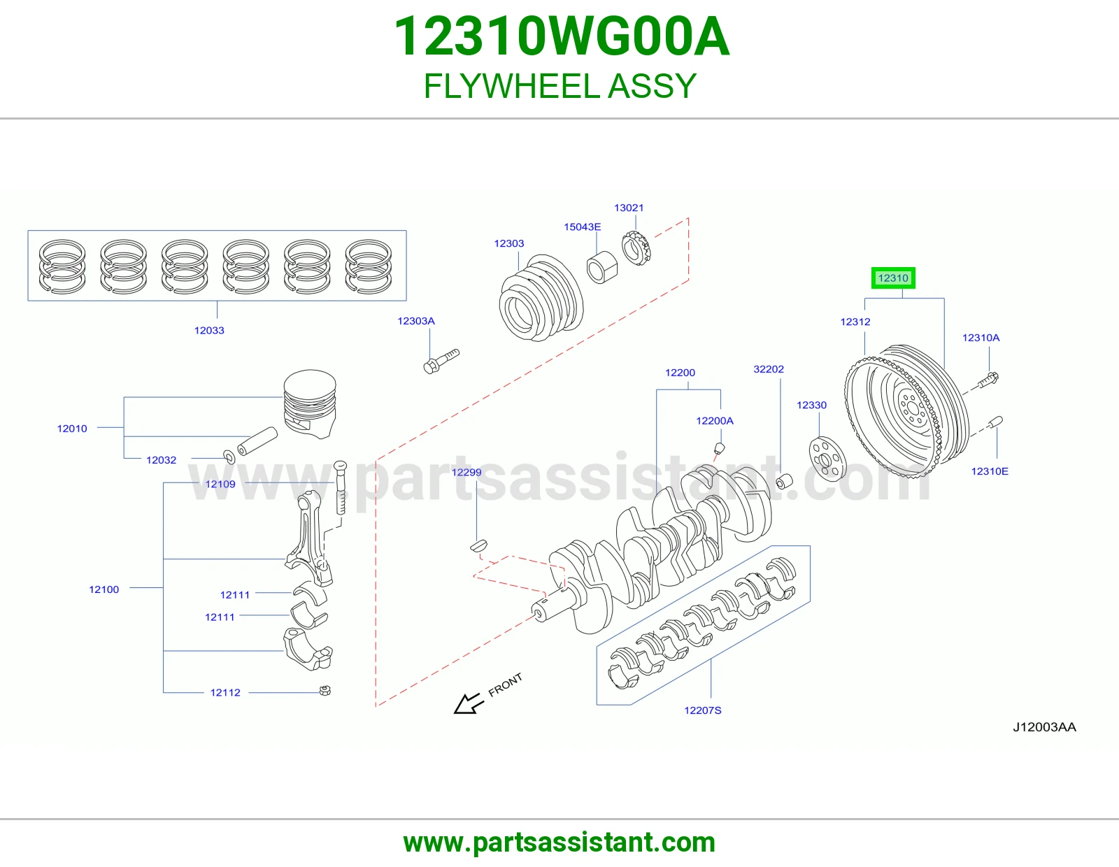 حداف عمود كرنك كامل 12310WG00A