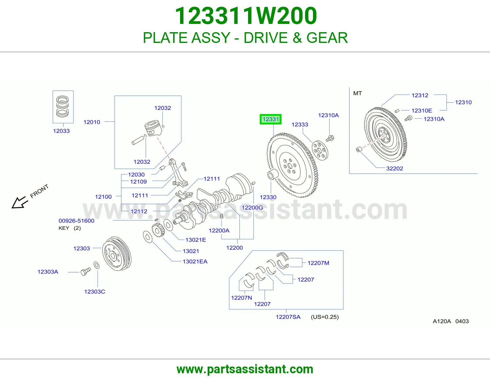 حذاف كرنك قير تماتيك 123311W200
