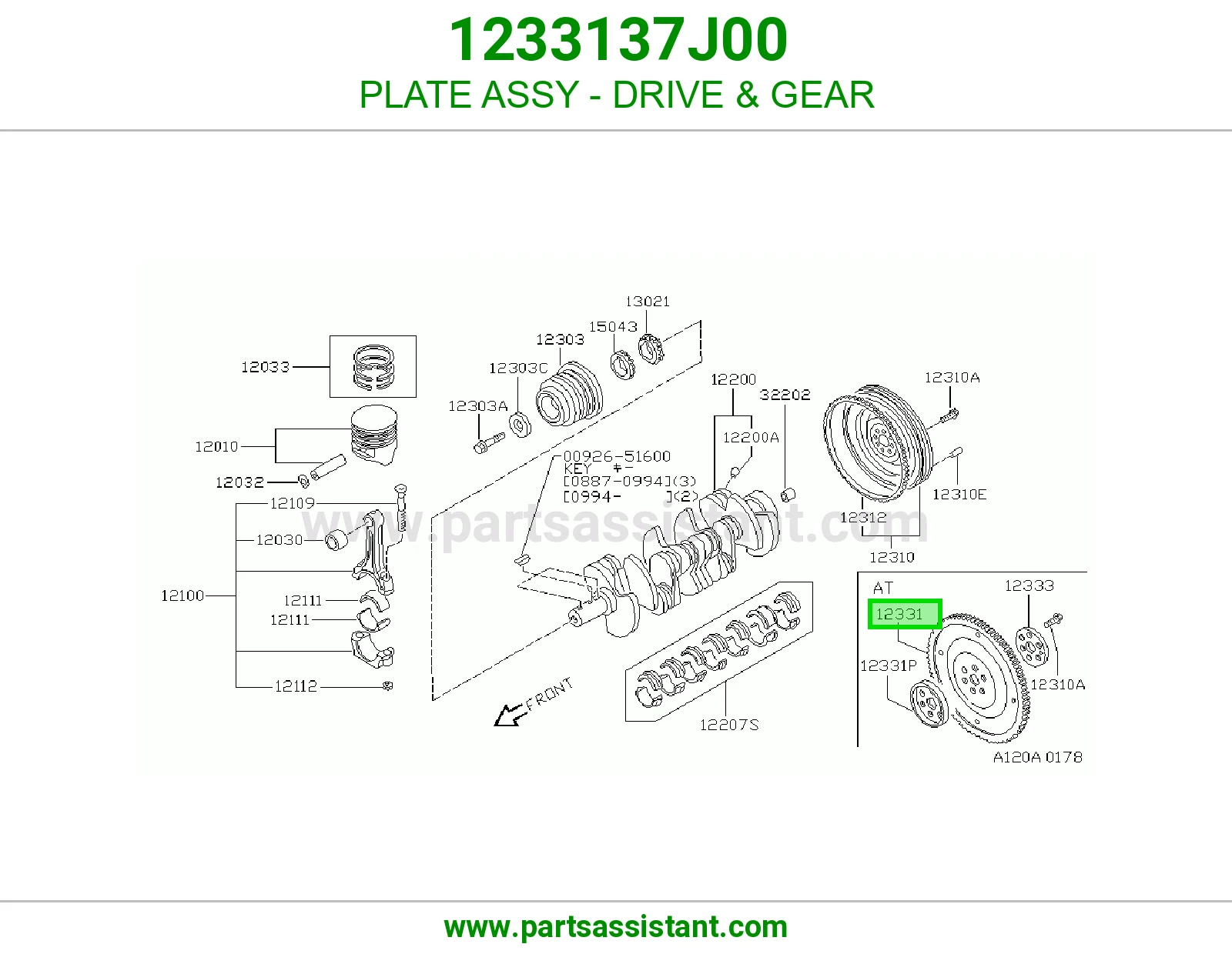 PLATE ASSY - DRIVE & GEAR 1233137J00