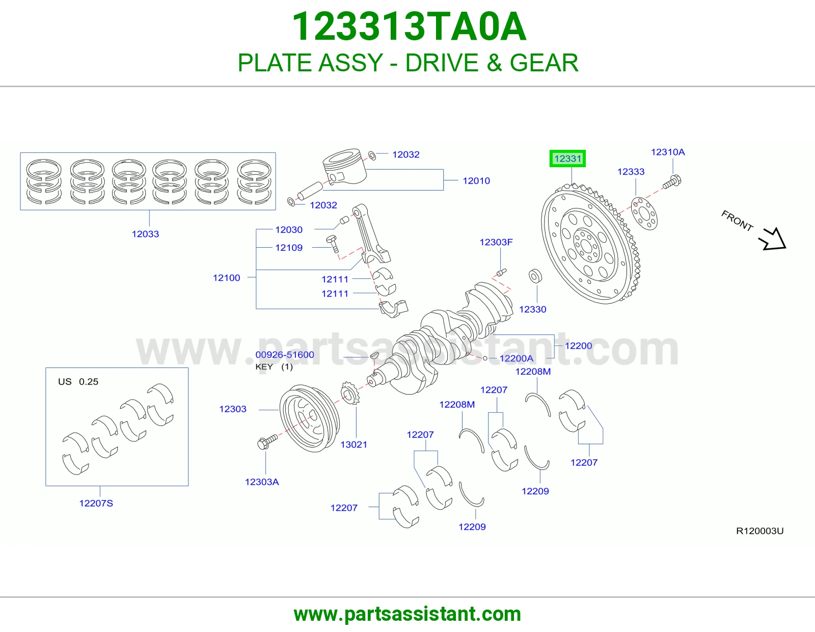 حذاف كرنك قير تماتيك 123313TA0A