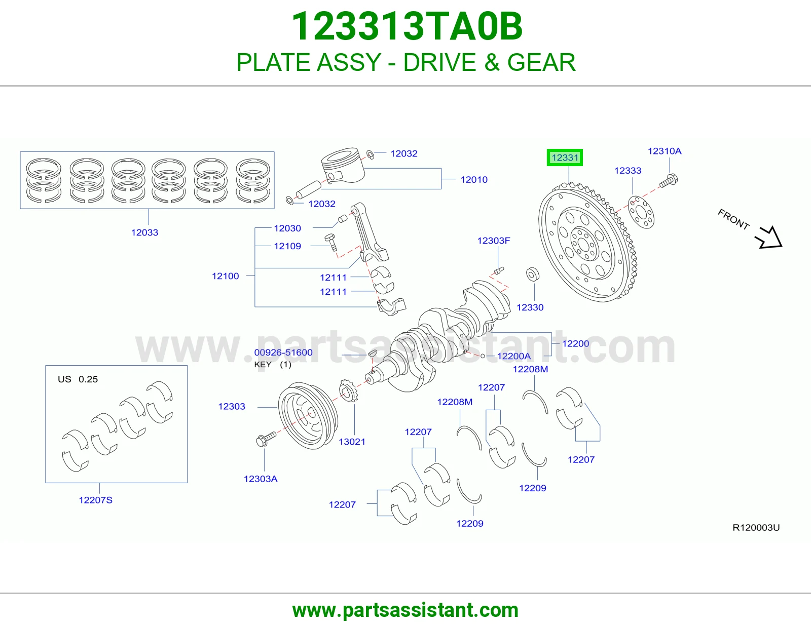 حذاف كرنك قير تماتيك 123313TA0B