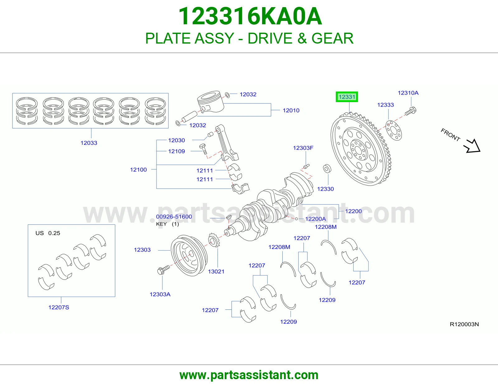حذاف كرنك قير تماتيك 123316KA0A