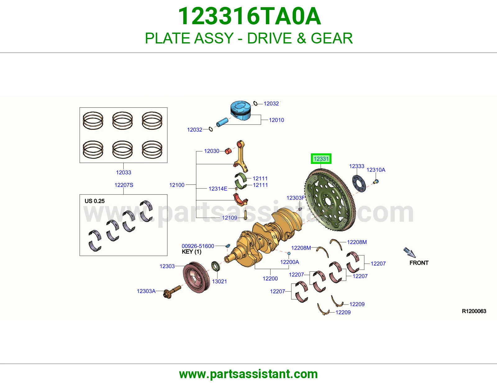 حذاف كرنك قير تماتيك 123316TA0A