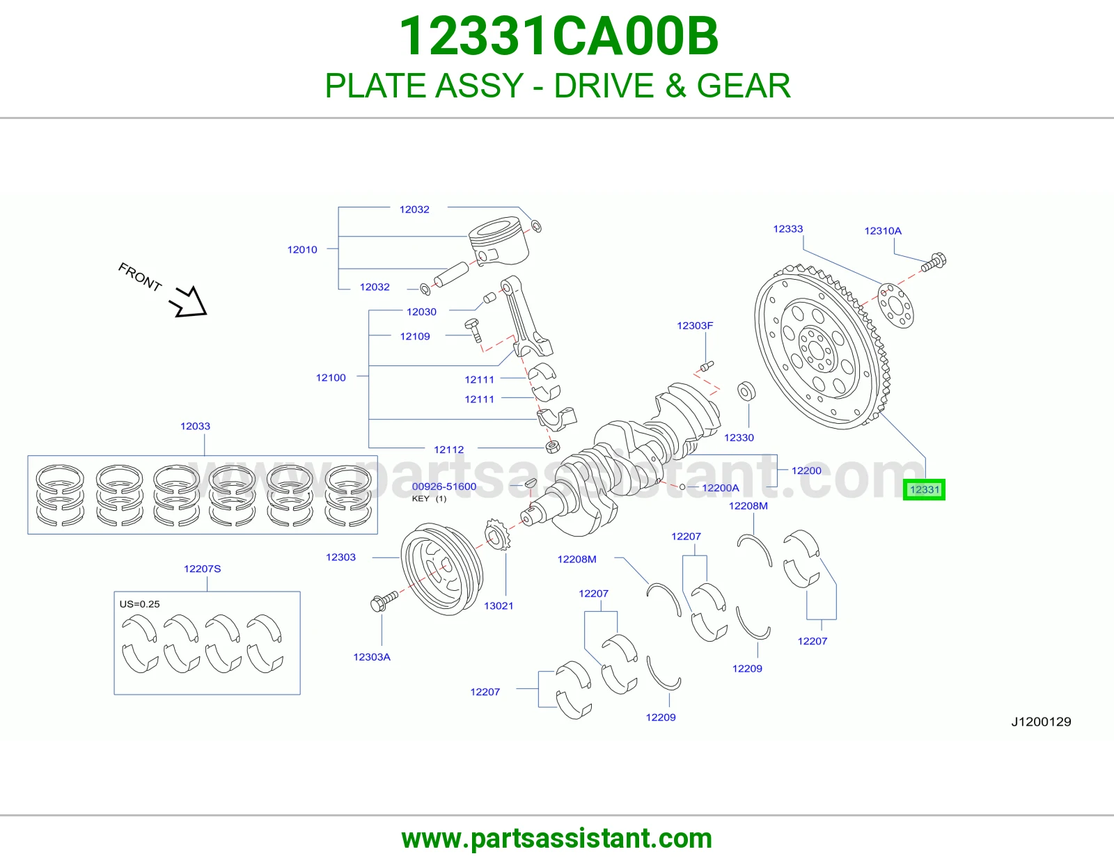 PLATE ASSY - DRIVE & GEAR 12331CA00B