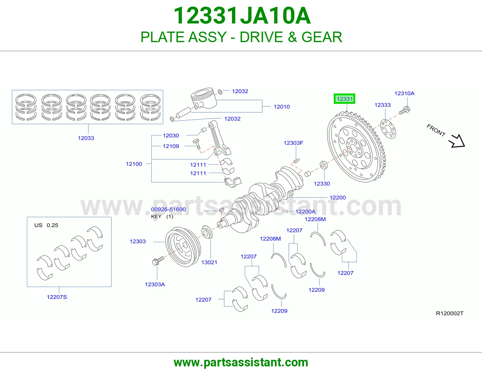 حذاف كرنك قير تماتيك 12331JA10A