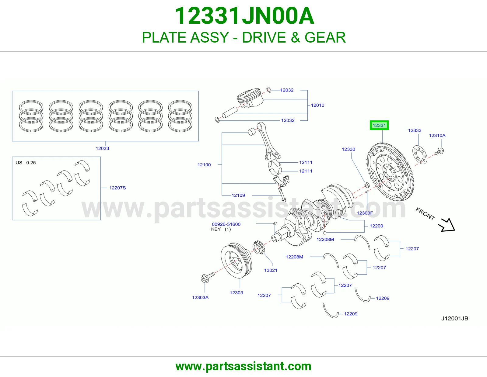 حذاف كرنك قير تماتيك 12331JN00A