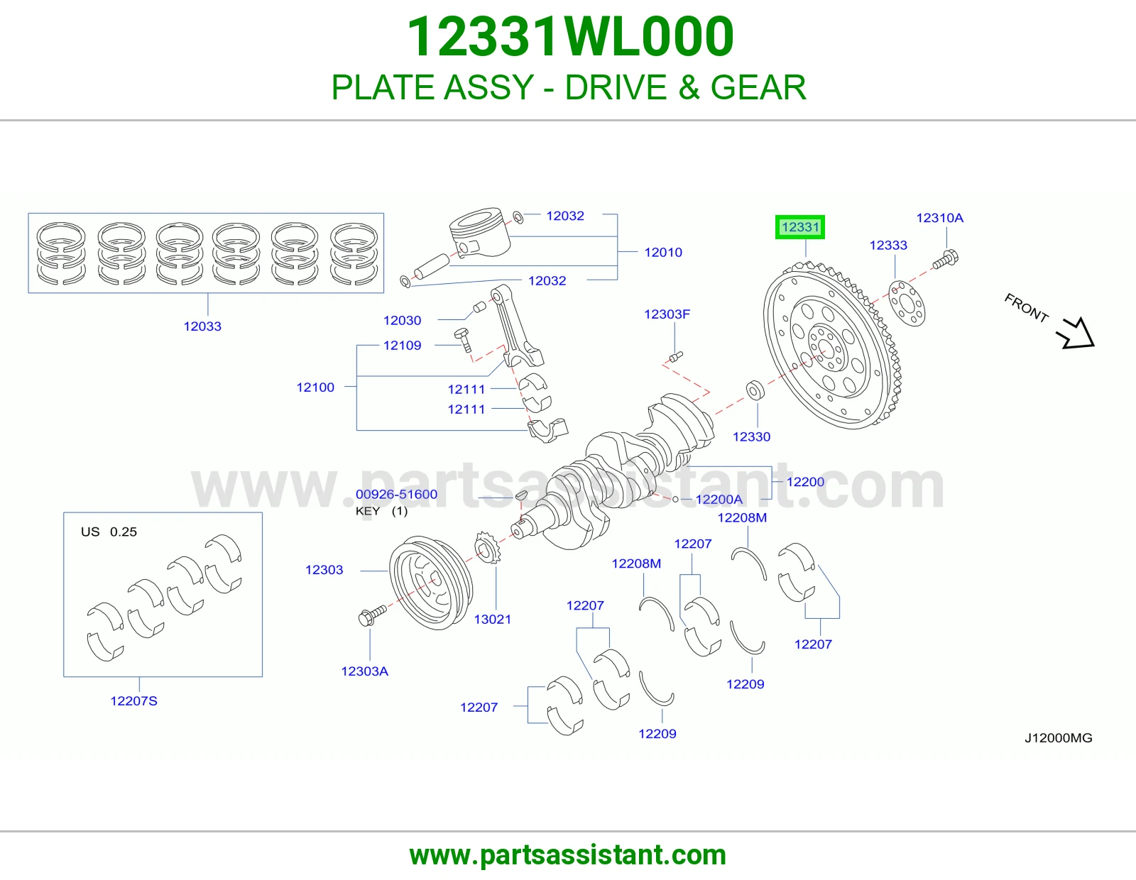 حذاف كرنك قير تماتيك 12331WL000
