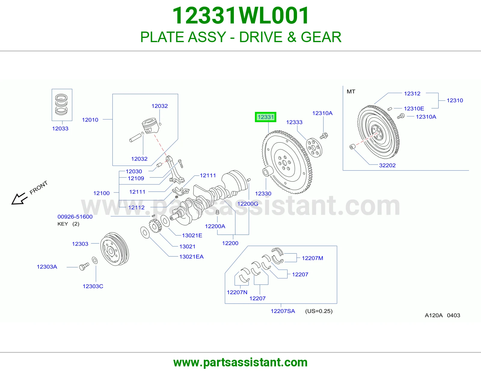 حذاف كرنك قير تماتيك 12331WL001