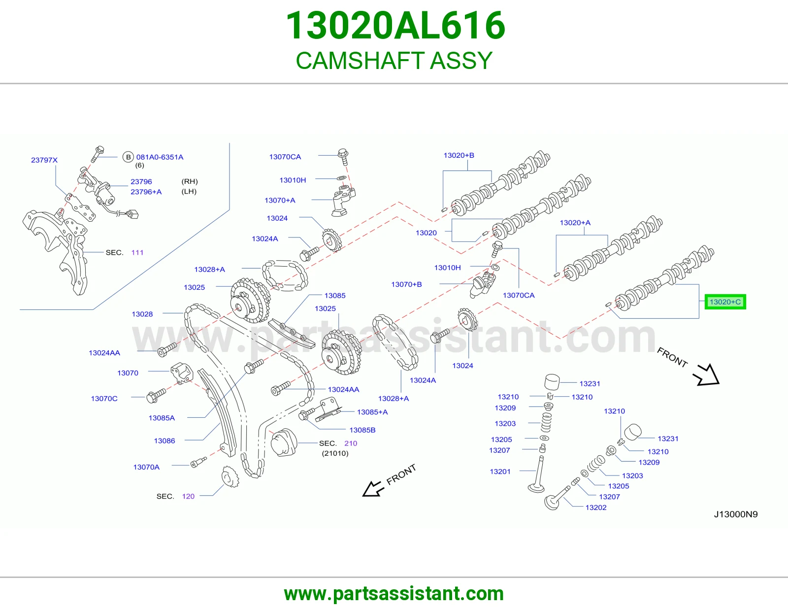 عمود تيمن 13020AL616