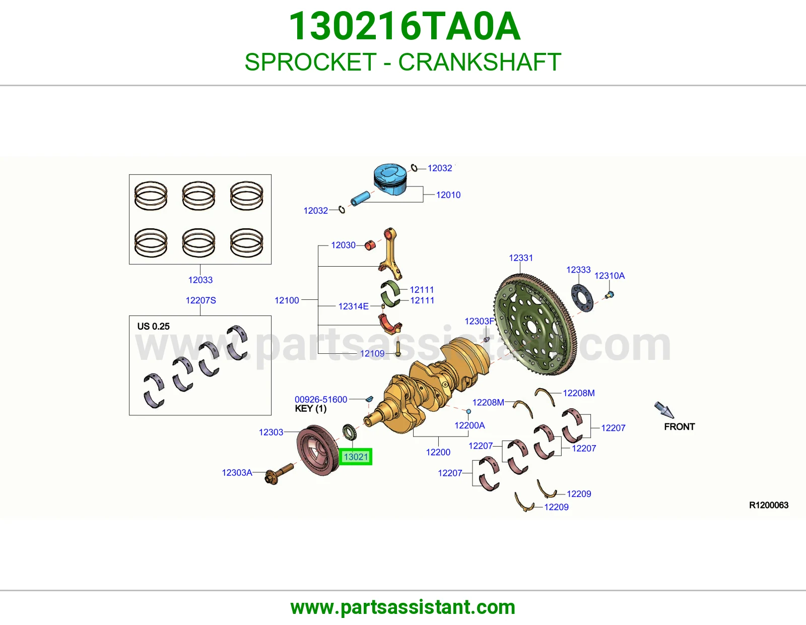 ترس عمود كرنك 130216TA0A