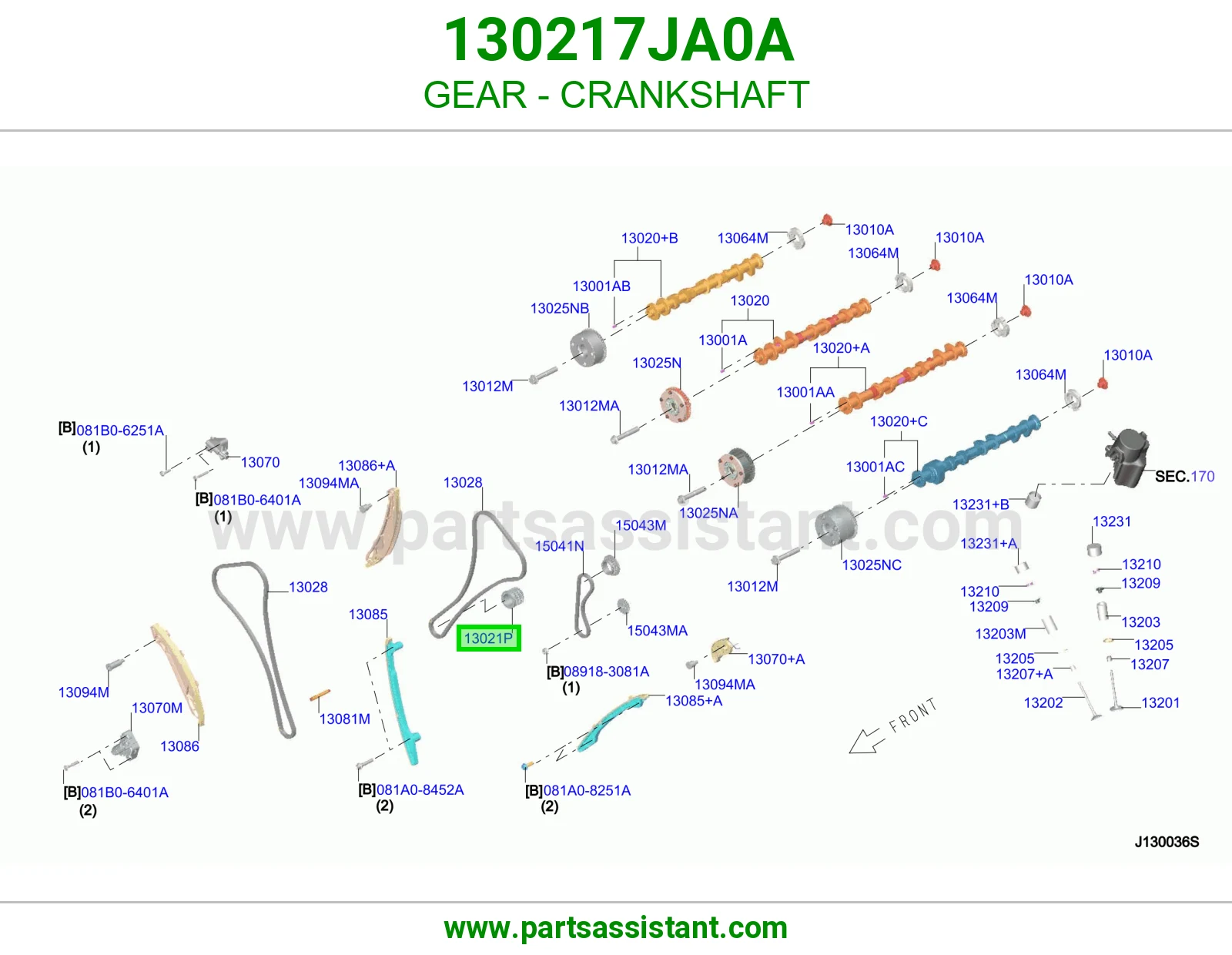 ترس جنزير عمود كرنك 130217JA0A