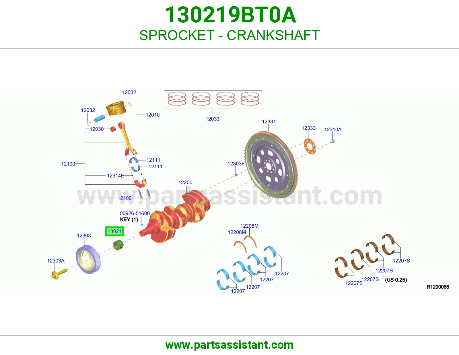 ترس عمود كرنك 130219BT0A