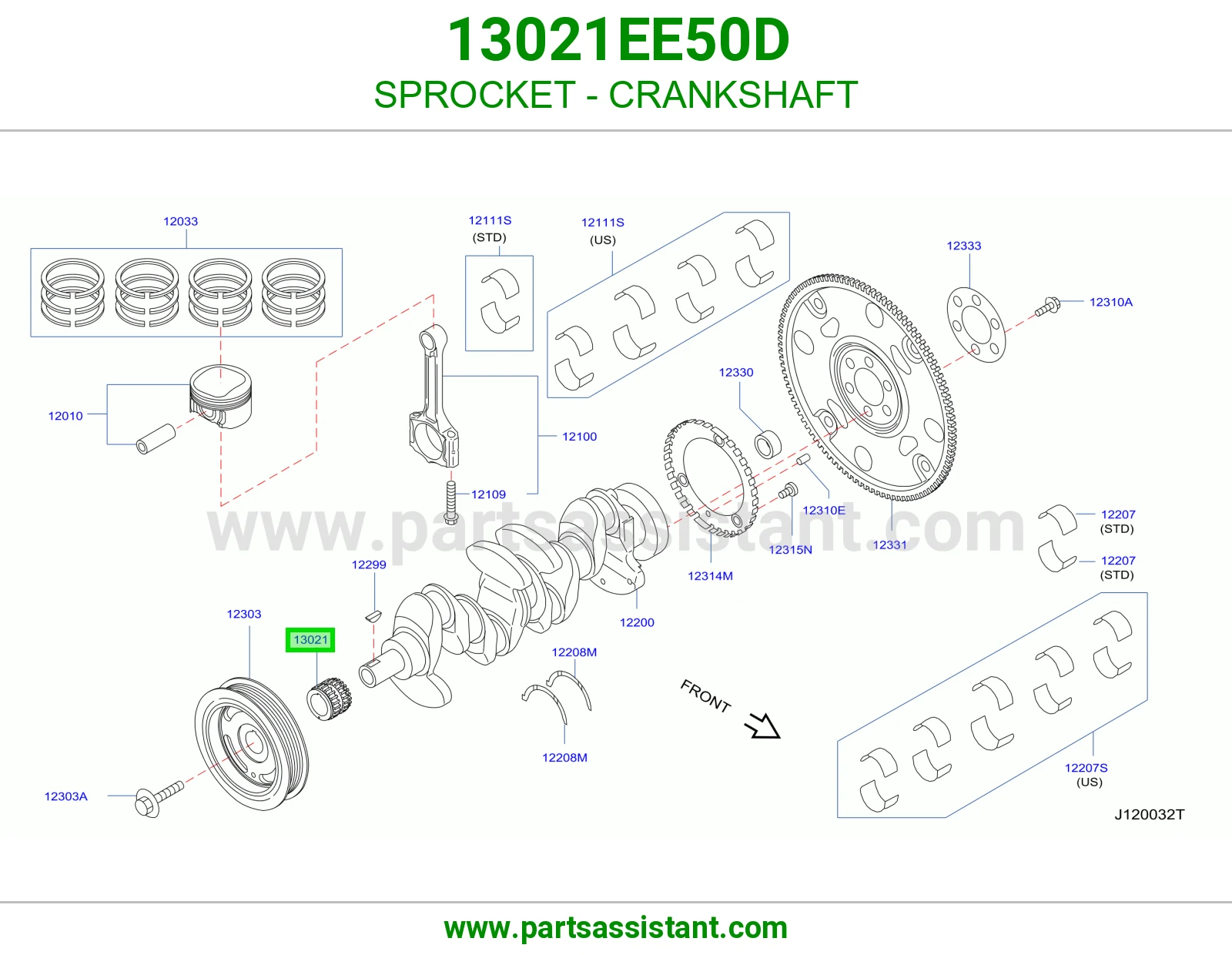 ترس عمود كرنك 13021EE50D