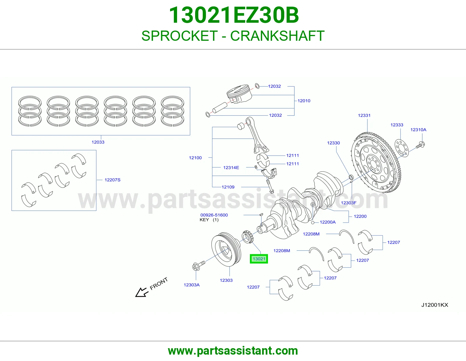 ترس عمود كرنك 13021EZ30B