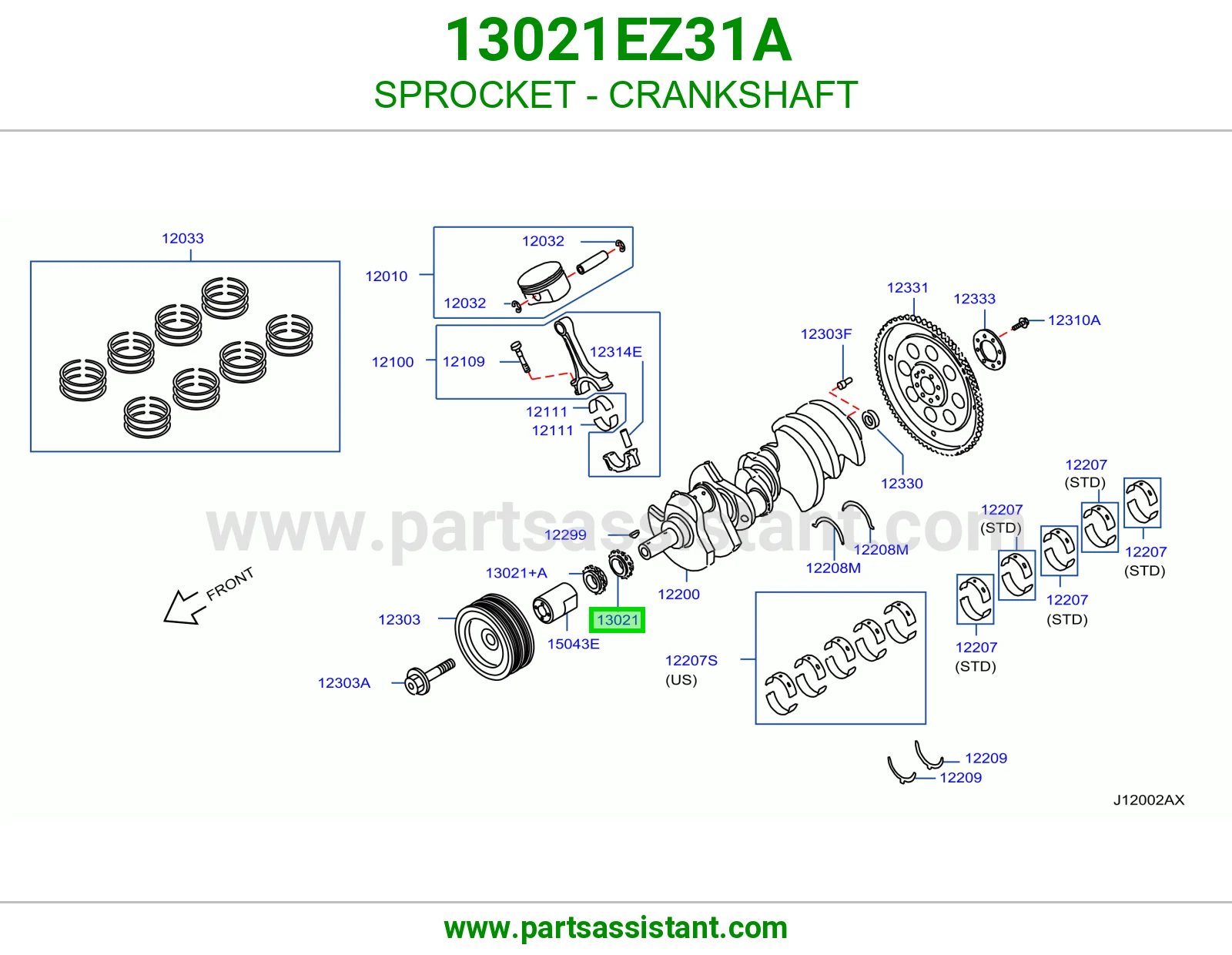 ترس عمود كرنك 13021EZ31A