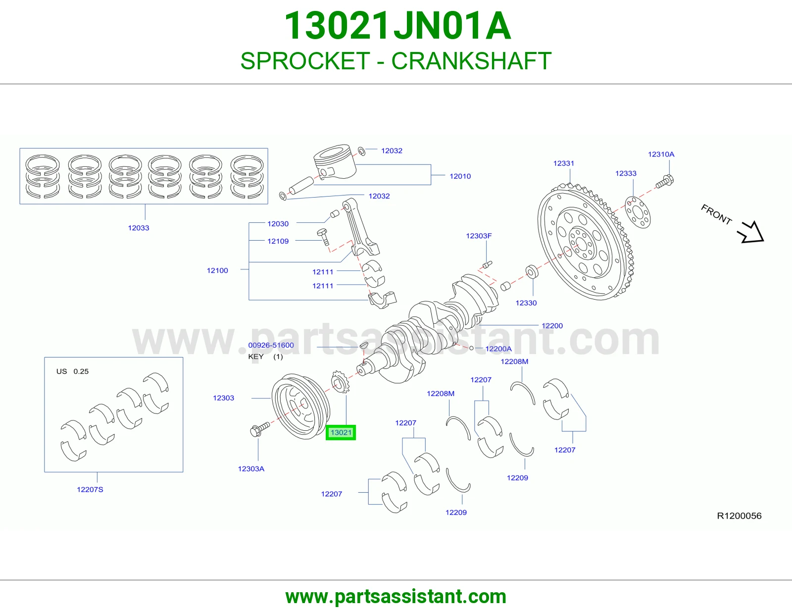 ترس عمود كرنك 13021JN01A