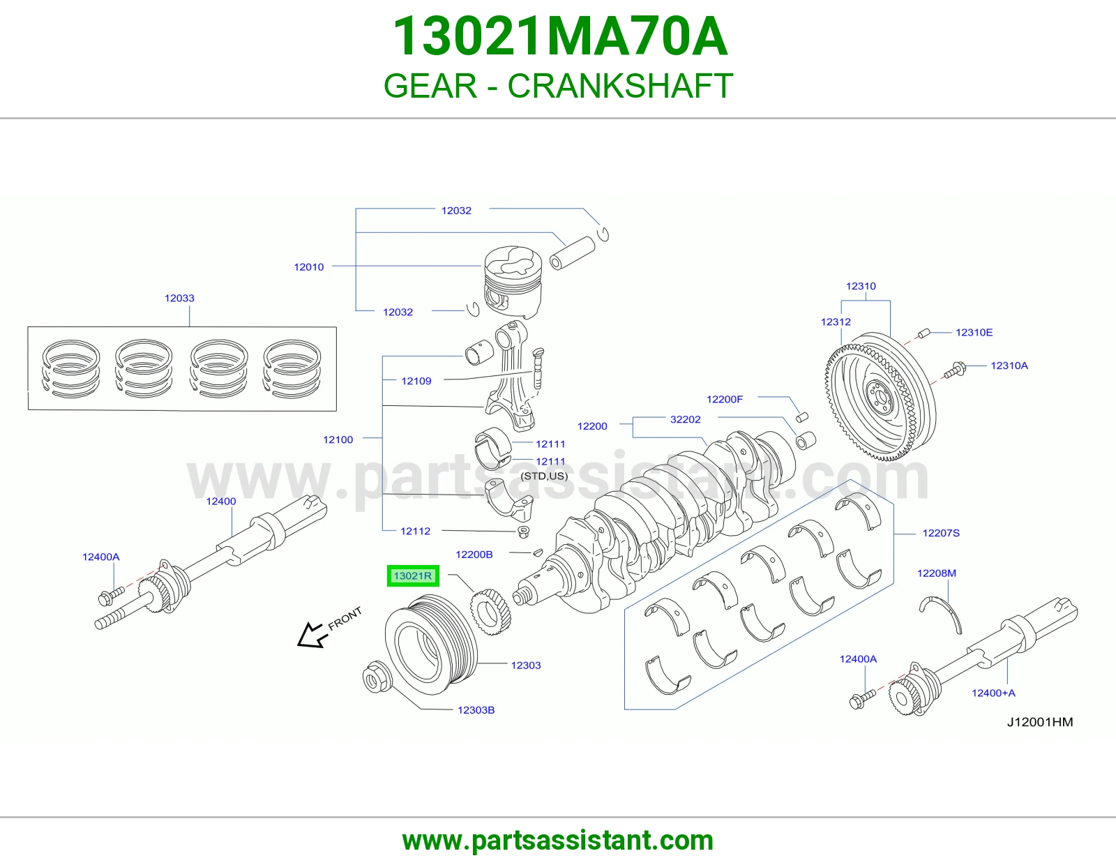 ترس جنزير عمود كرنك 13021MA70A