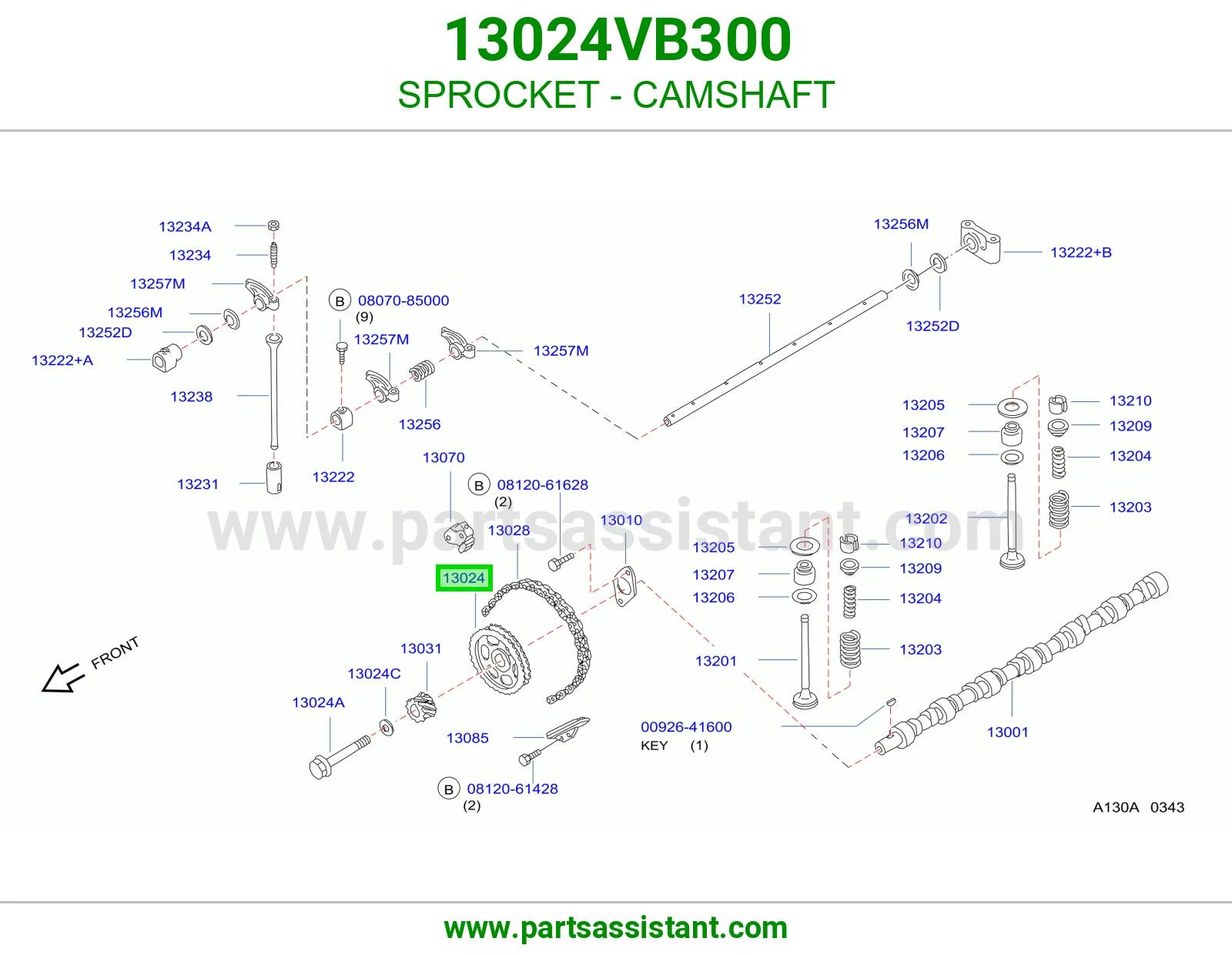 ترس جنزير عمود تيمن 13024VB300